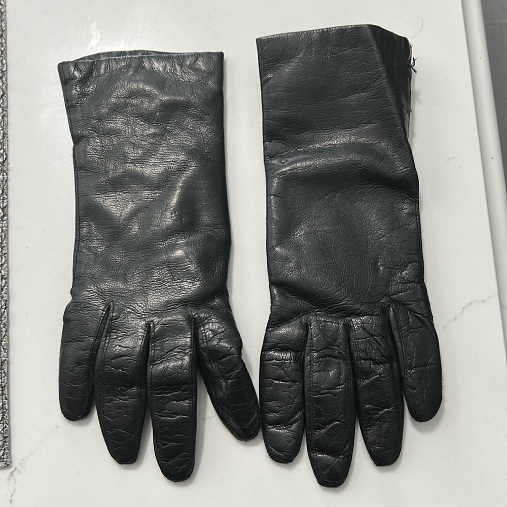 Beautiful black leather gloves